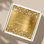 Sticker Glittery Gold Bridesmaid Proposition boîte cadeau