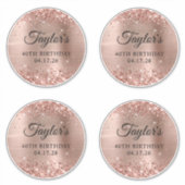 Sticker Glittery Rose Gold 6" Cercles 40e anniversaire (Devant)