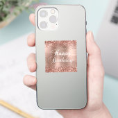 Sticker Glittery Rose Gold Foil Joyeux anniversaire (Téléphone)