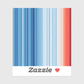 Sticker Global Warming Stripes Earth Climate Change (Feuille)