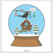 Sticker Globe des neiges avec chant Blackbird (Feuille)