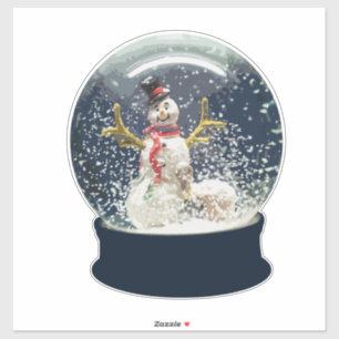 Sticker Globe des neiges de Noël Joyeux bonhomme de neige