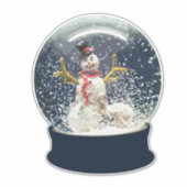 Sticker Globe des neiges de Noël Joyeux bonhomme de neige  (Devant)