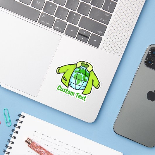 Sticker Globe jacket (Ordinateur portable avec iPhone)