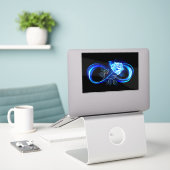 Sticker Glowing infinity with blue rose (Ordinateur portable sur le bureau)