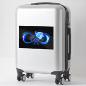 Sticker Glowing infinity with blue rose (Sur valise)