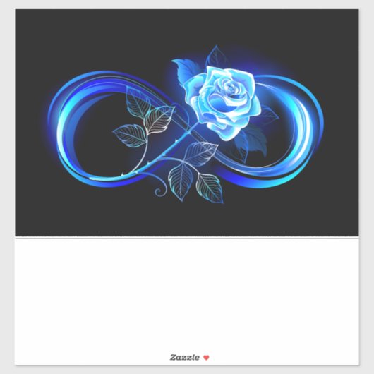 Sticker Glowing infinity with blue rose (Feuille)