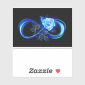 Sticker Glowing infinity with blue rose (Feuille)