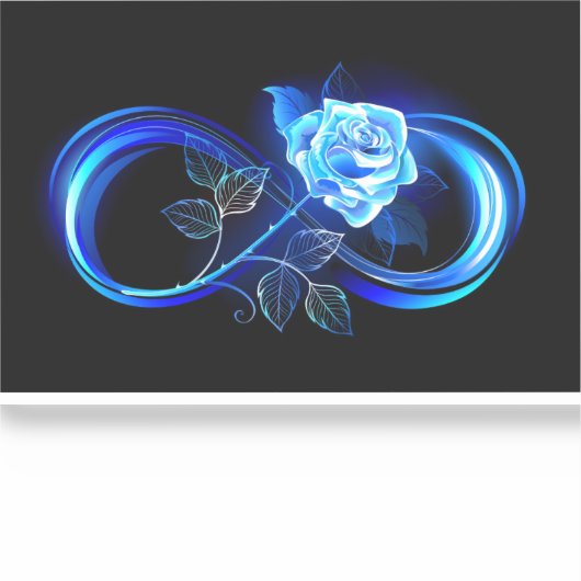 Sticker Glowing infinity with blue rose (Recto)