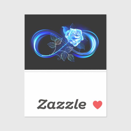 Sticker Glowing infinity with blue rose (Feuille)