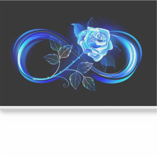 Sticker Glowing infinity with blue rose (Devant)