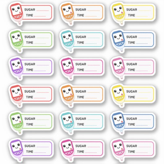 Sticker Glucometer Sugar Tracker Diabetic Tracker Étiquett (Devant)