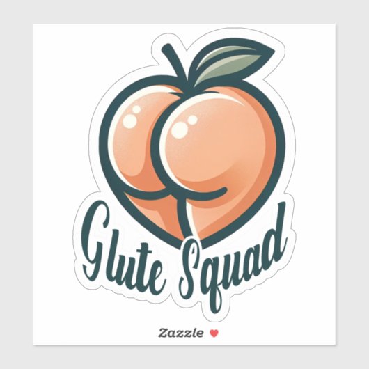 Sticker Glute Squad Peach Butt Glutes Fitness (Feuille)