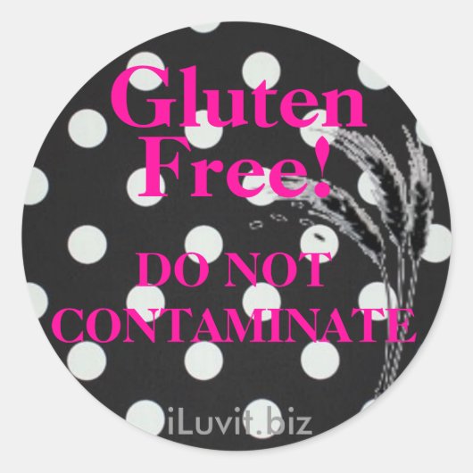 Sticker GLUTEN GRATUIT pour la maladie coeliaque (Devant)