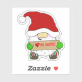 Sticker Gnome avec chapeau de Père Noël Noël (Feuille)