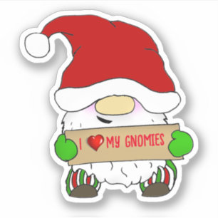 Sticker Gnome avec chapeau de Père Noël Noël