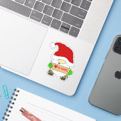 Sticker Gnome avec chapeau de Père Noël Noël (Ordinateur portable avec iPhone)