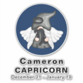 Sticker Gnome Capricorne Astrologie Signal Angel 8" Vinyl (Devant)