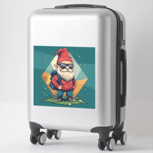 Sticker Gnome Cool en Aventure : Illustration Amusante