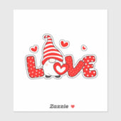 Sticker Gnome de la Saint-Valentin mignon (Feuille)