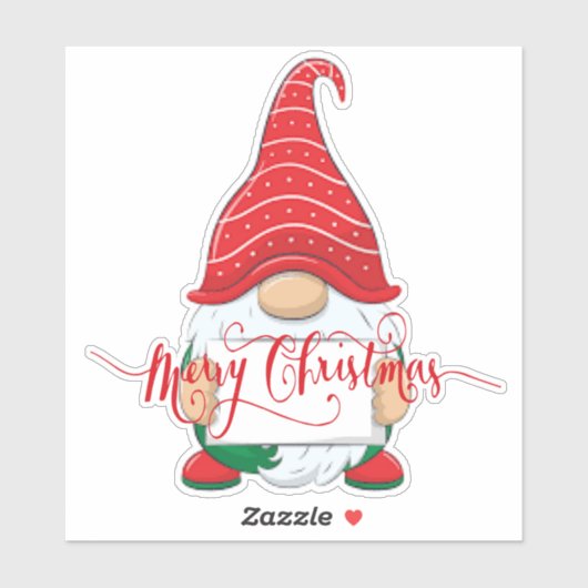 Sticker gnome de Noël Joyeux (Feuille)