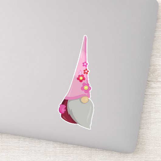 Sticker Gnome de printemps, Gnome de jardin, Gnome mignonn (Détail)