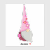 Sticker Gnome de printemps, Gnome de jardin, Gnome mignonn (Feuille)