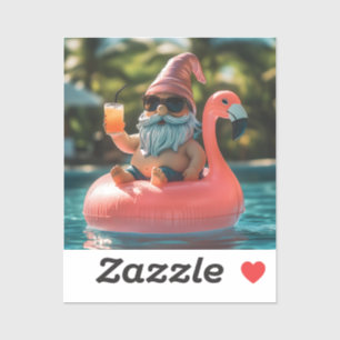 Sticker Gnome d'été en lunettes de soleil sur flotteur de