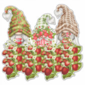 Sticker Gnomes de fraises un champ de fraises 14"x14" (Devant)