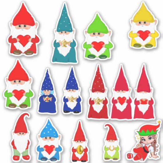 Sticker Gnomes de Noël Assortis (Devant)