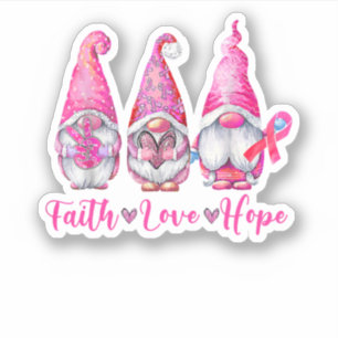 Sticker Gnomes Guerrier rose Foi Espoir Amour Cancer du se