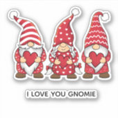 Sticker Gnomes rouges aux coeurs Saint Valentin personnali (Devant)