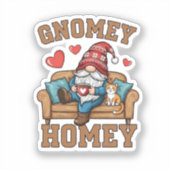 Sticker Gnomey homey gnome à la maison design (Recto)