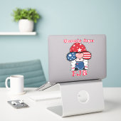 Sticker Gnomie Dit FJB Funny Gnome (Ordinateur portable sur le bureau)