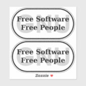 Sticker GNU - Logiciels Libres - Gens Libres (Feuille)