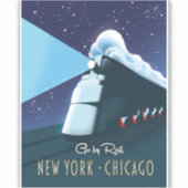Sticker "Go by rail" New York - Chicago (Devant)