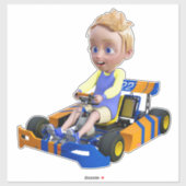 Sticker Go-Kart Boy (Feuille)