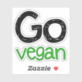 Sticker Go Vegan Green Amoureux des animaux (Feuille)