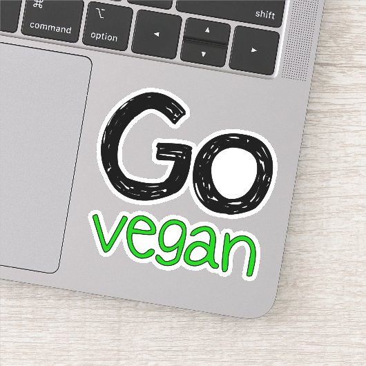 Sticker Go Vegan Green Amoureux des animaux (Détail)