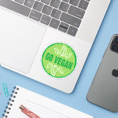 Sticker Go Vegan, végétalien, végétarien, (Ordinateur portable avec iPhone)