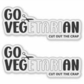 Sticker Go végétarien, végétarien activisme (Devant)