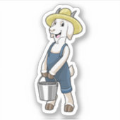 Sticker Goat as Farmer with Bucket (Devant)