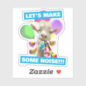 Sticker Goat with Party Blowers (Feuille)