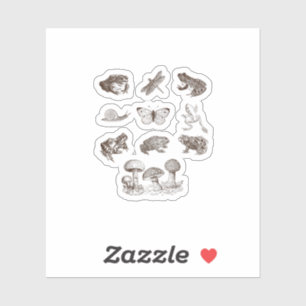 Sticker Gobelin Grenouille Académique Champignon Cottageco