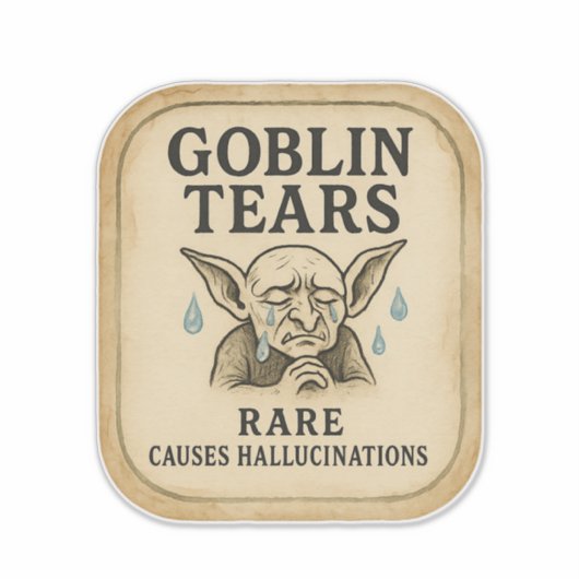 Sticker Goblin Tears - Halloween Apothecary Label (Devant)