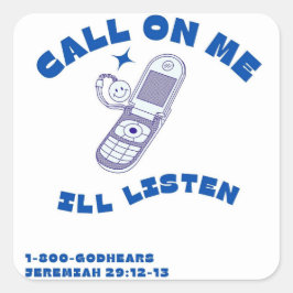 Sticker/God/Bid/Geloof/Geschenken/Aanmoediging Vierkante Sticker