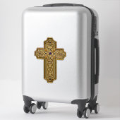 Sticker Gold Bejeweled Celtic Style Cross (Sur valise)