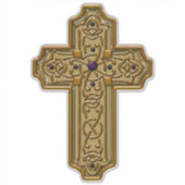 Sticker Gold Bejeweled Celtic Style Cross (Devant)