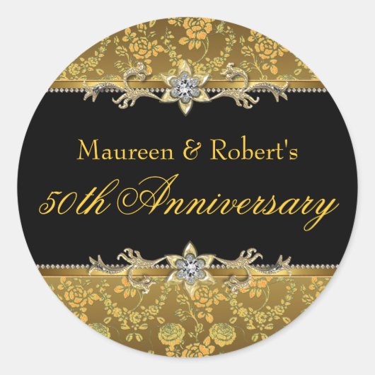 Sticker Gold & Black Rose 50e anniversaire (Devant)
