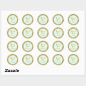 Sticker Gold Blue Baby shower Merci Favoriser (Feuille)